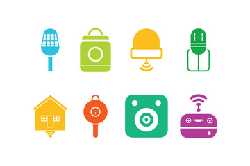 Home Automation and Smart Home Vector Set, Home Automation Devices and Systems Icons, Smart Home and IoT Technology Vector Collection