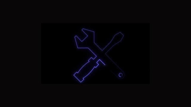 screwdriver repair tools icon. service tools icon. Servicing concept logotype icon ,Blue Screwdriver and wrench spanner tools icon isolated on blue background. Service tool symbol .neon Crossed ...