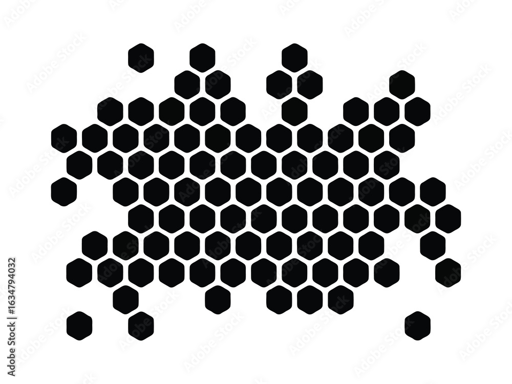 Poster black geometric hexagonal pattern abstract background