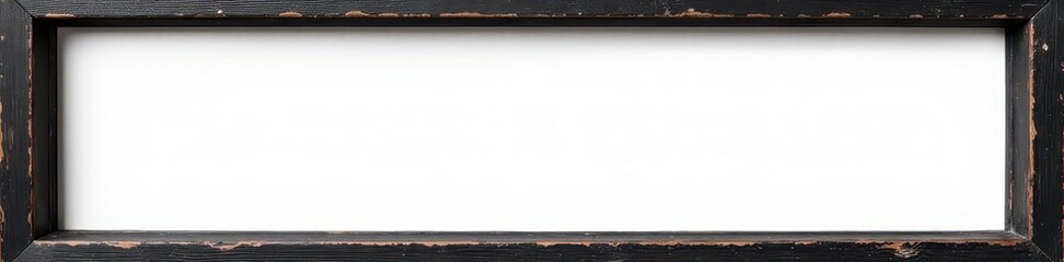 Obraz premium Black wood frame, aged photo effect, white backdrop , classic, wood, old