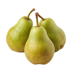 Fresh green pears arranged together  isolated on transparent background