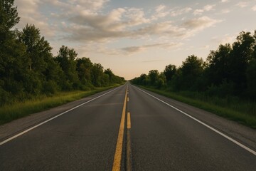 Serene open road landscape view.