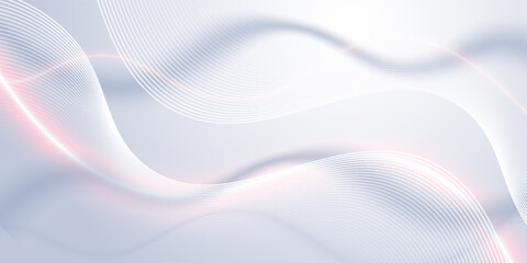 Modern abstract background with smooth white lines. Digital future technology concept. Eps10