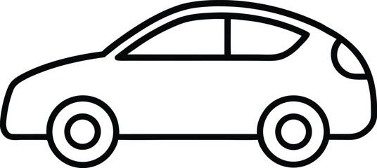 Naklejka premium car icon line art vector illustration on transparent background 