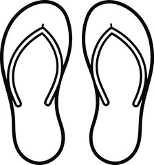 flip flops icon line art vector illustration on transparent background
