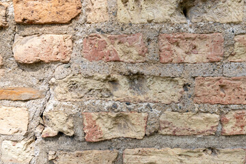war damage on stone wall at Akershus fortress in Oslo, Norway