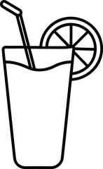 lemonade icon line art vector illustration on transparent background

