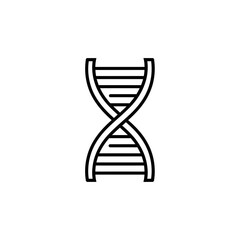 A simple line drawing of a DNA double helix, representing genetics and scientific research.