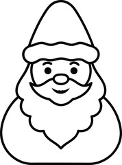 Santa icon line art vector illustration on transparent background
