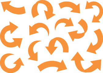 Dynamic Movement A Collection of Orange Arrows Pointing in Various Directions Expressing Versatility Navigation and Change in a Modern and Clean Design Element