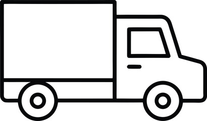 truck icon line art vector illustration on transparent background
