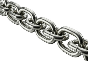 Obraz premium Heavy duty metal chain links closeup highlighting strength and security. Cut out PNG