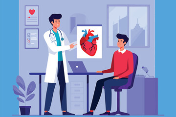 Vector illustration of a human resources manager reviewing candidate profiles in a modern office