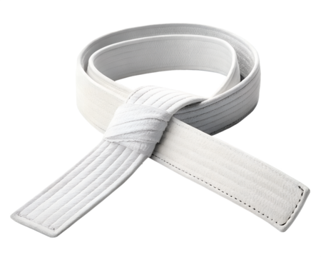 White karate or martial arts belt isolated on a white background
