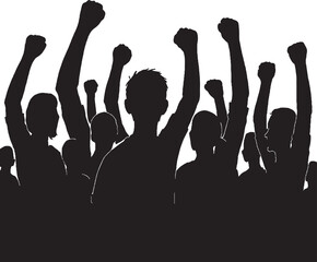 Voices in the Shadows: United in Protest,
The Power of Many: Silhouettes of Defiance,
Black & White Uprising: Fists Raised in Unity,
Together We Rise: A Silhouette of Protest and Hope