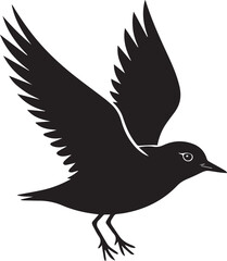 Obraz premium Black raven or crow vector silhouette isolated on a white background