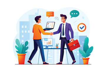 Medical team of women professionals working in a hospital office. Vector concept.