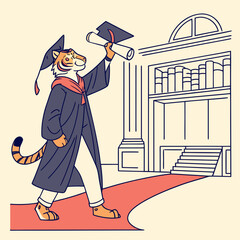 VECTOR ILLUSTRATION OF " COLLEGE LOGO ( MASCOT LOGO TYPE OR CHARACTER / ANIMAL - BASED LOGO ) "