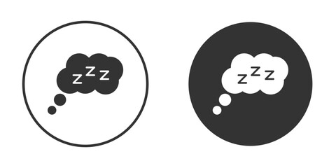 Zzz icons concept in solid versions. Flat design style.