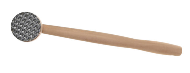 Wooden meat hammer mallet tenderizer isolated on white, clipping path 