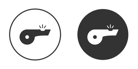 Whistle icons concept in solid versions. Flat design style.