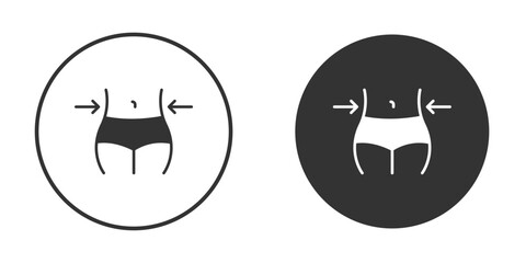 Weight loss icons concept in solid versions. Flat design style.