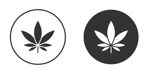 Weed icons concept in solid versions. Flat design style.