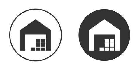 Warehouse icons concept in solid versions. Flat design style.