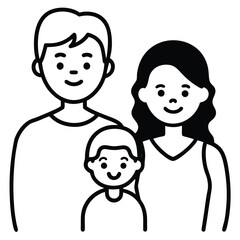 Happy family icon with father mother and child people
