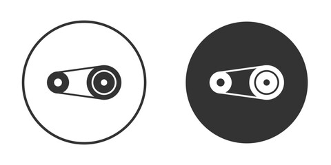 Timing belt icons concept in solid versions. Flat design style.