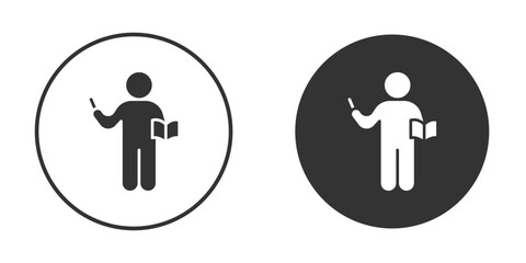 Teaching icons concept in solid versions. Flat design style.