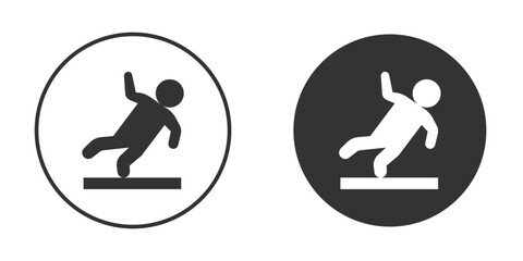 Slippery floor icons concept in solid versions. Flat design style.