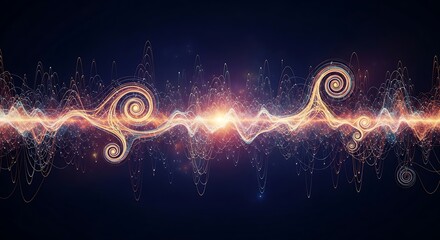 Dynamic abstract energy waves with glowing particles and elegant swirls create a vibrant, modern, and sophisticated visual.