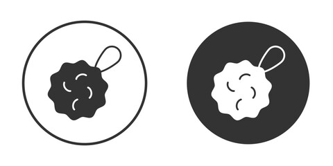 Shower sponge ball icons concept in solid versions. Flat design style.