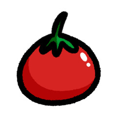 red fresh tomato png outline cute for kids handwrite design clipart cartoon handwritten doodle element