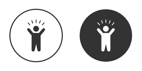Self confidence icons concept in solid versions. Flat design style.