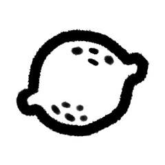 handwrite doodle lemon png outline cute for kids handwrite design clipart cartoon handwritten doodle element