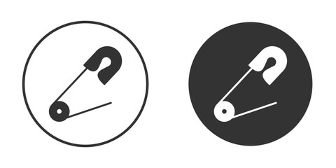 Safety pin icons concept in solid versions. Flat design style.