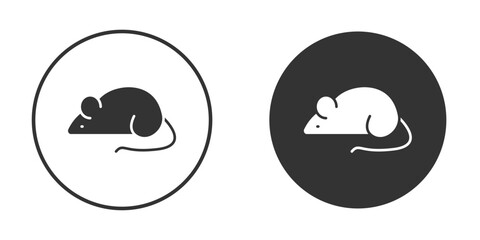 Rat icons concept in solid versions. Flat design style.
