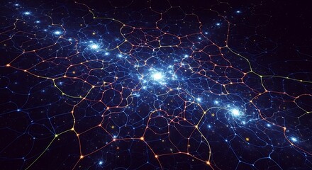 Stunning network of glowing connections, perfect for tech, innovation, and futuristic concepts