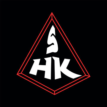 SHK letter logo design with polygon shape.cube shape logo design. SHK hexagon vector logo template white and black colors. SHK monogram, business and real estate logo.