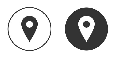Navigation pin icons concept in solid versions. Flat design style.