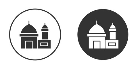 Fototapeta premium Mosque icons concept in solid versions. Flat design style.