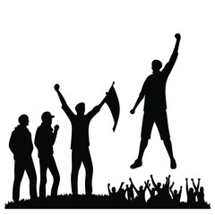 People Cheering in Crowd