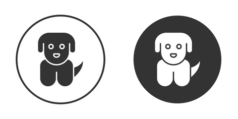 Little puppy icons concept in solid versions. Flat design style.