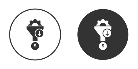 Lead generation icons concept in solid versions. Flat design style.