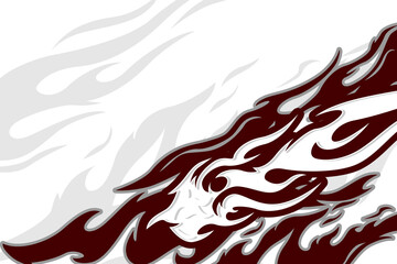 fire background decal and wrap sport car Jersey premium vektor