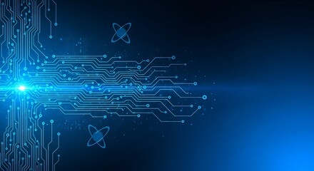 Stunning blue circuit board background showcasing modern technology integration and innovative digital connectivity