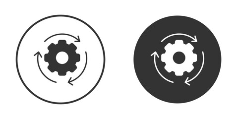 Implementation icons concept in solid versions. Flat design style.