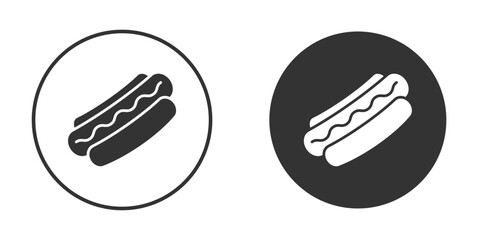 Hot dog icons concept in solid versions. Flat design style.